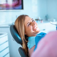 Close up of a young woman having a dentist appointment